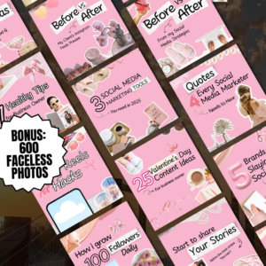 Ultimate Pink Instagram Carousel Bundle – 100 Premium Editable Canva Templates