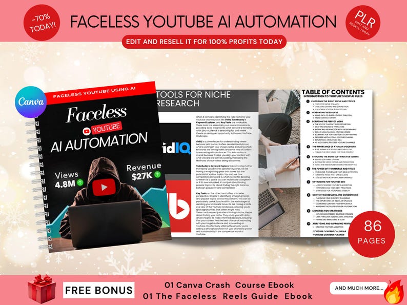 Faceless YouTube Empire System – Premium AI Automation eBook & Canva Template - Image 2
