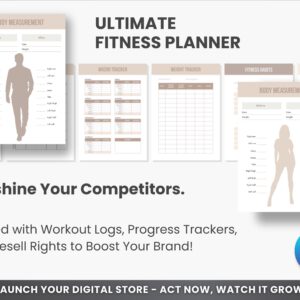 Complete Fitness Transformation Bundle | Workout Planner, Meal Tracker & Weight Loss Templates