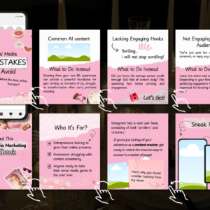 Ultimate Pink Instagram Carousel Bundle – 100 Premium Editable Canva Templates