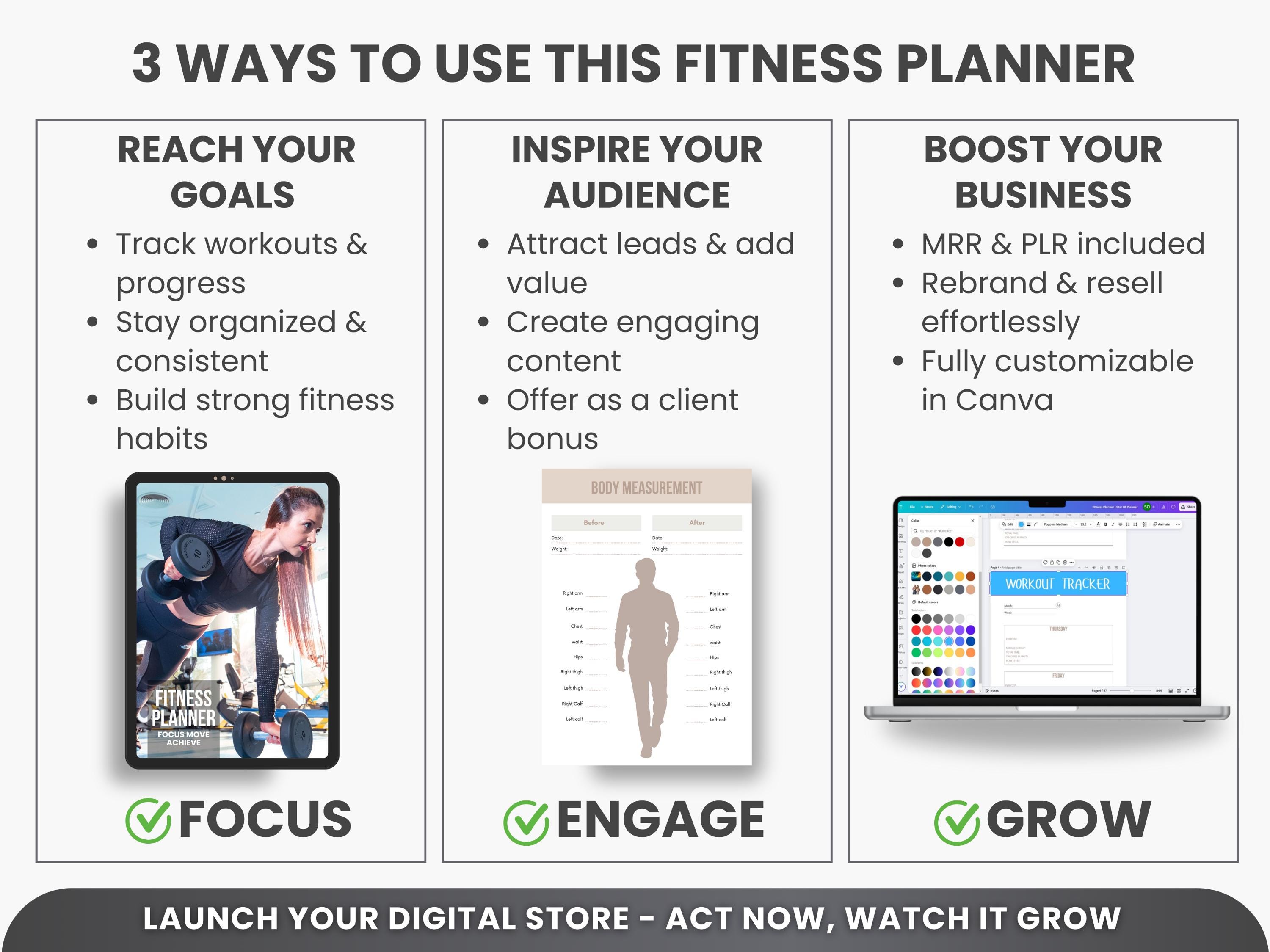 Complete Fitness Transformation Bundle | Workout Planner, Meal Tracker & Weight Loss Templates - Image 5