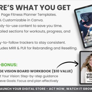 Complete Fitness Transformation Bundle | Workout Planner, Meal Tracker & Weight Loss Templates