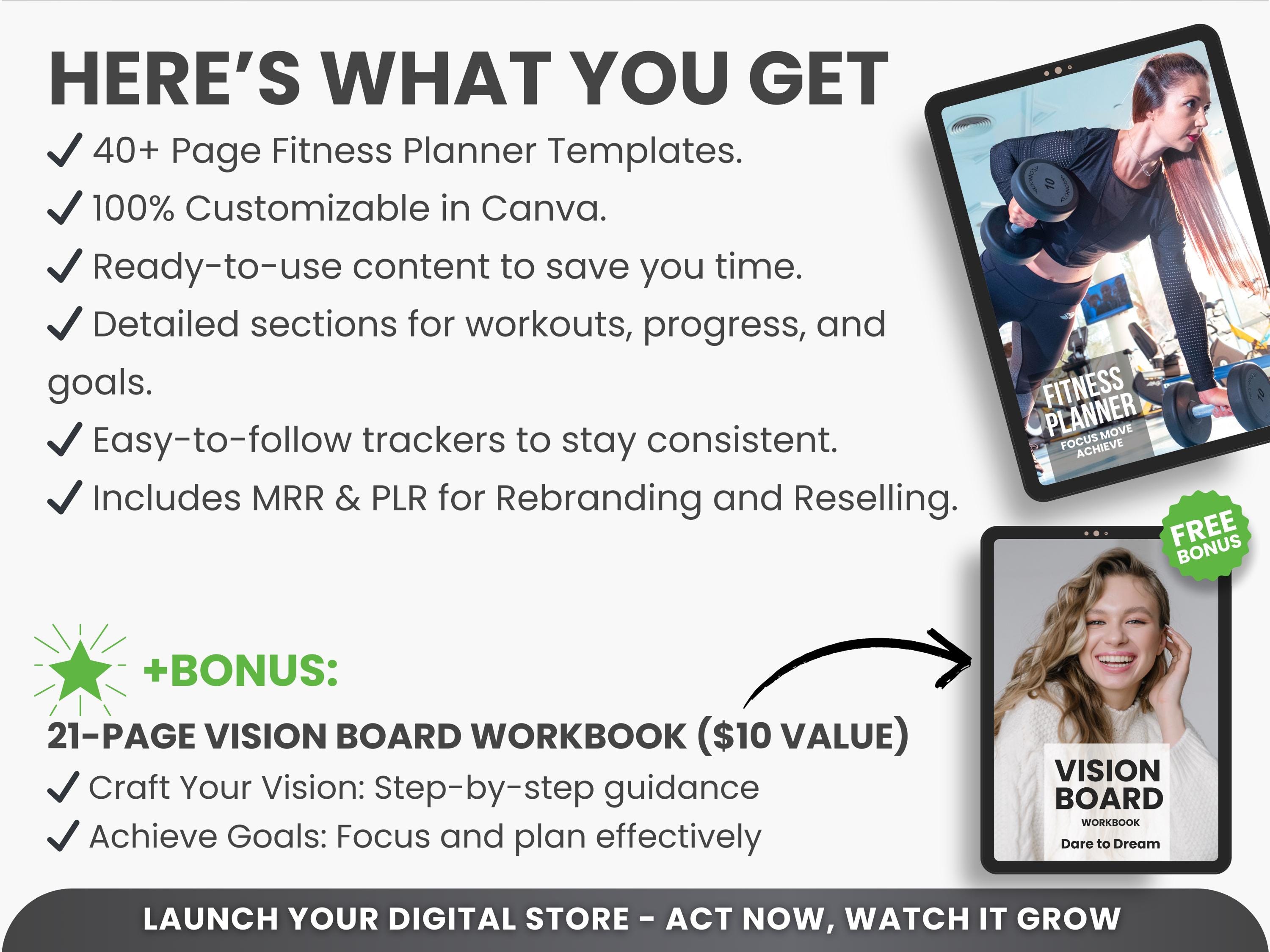 Complete Fitness Transformation Bundle | Workout Planner, Meal Tracker & Weight Loss Templates - Image 6