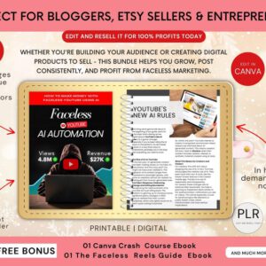 Faceless YouTube Empire System – Premium AI Automation eBook & Canva Template